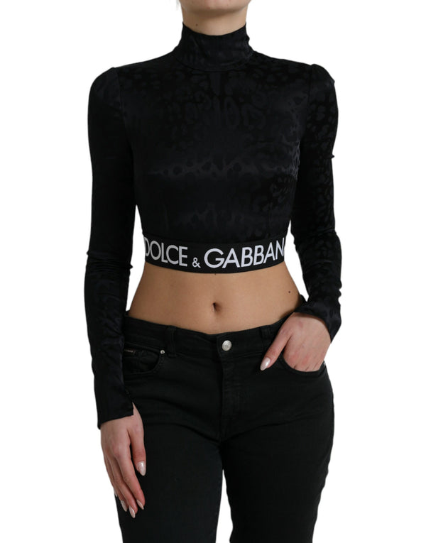 Elegant Black Cropped Top with Zip Closure Dolce & Gabbana