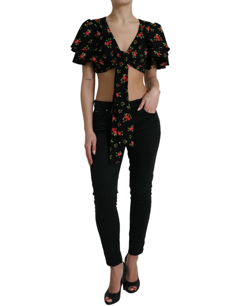 Floral Print Cropped Top Luxe Fashion Dolce & Gabbana