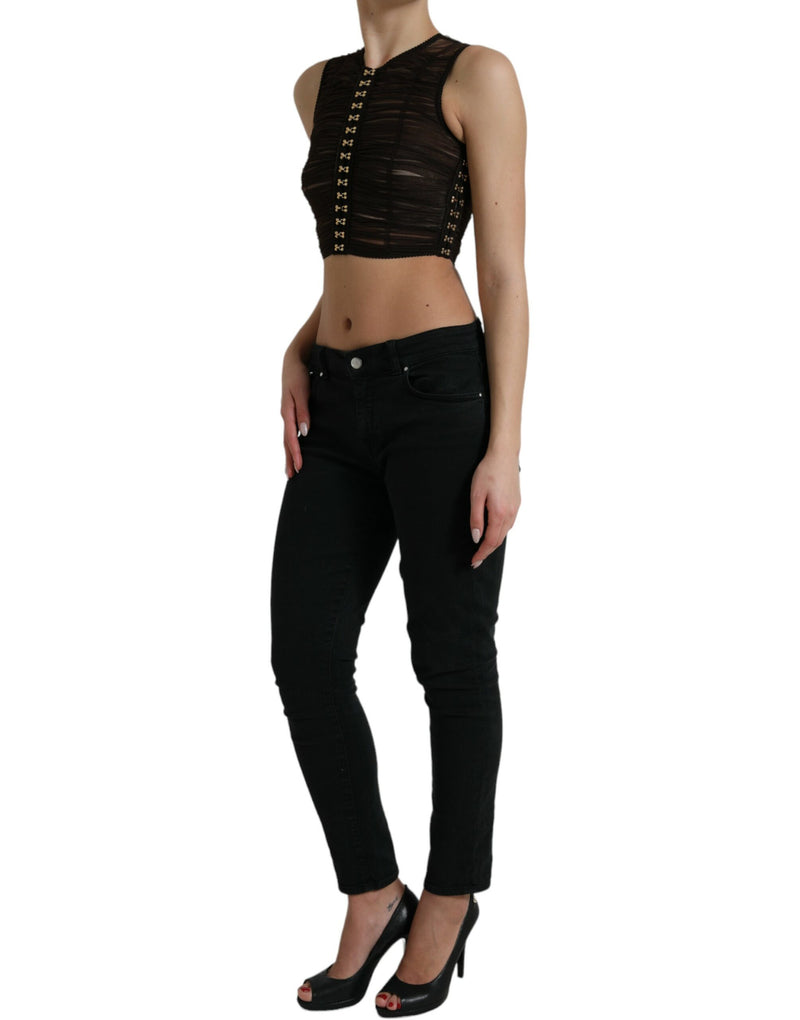 Embellished Cropped Sleeveless Top Dolce & Gabbana