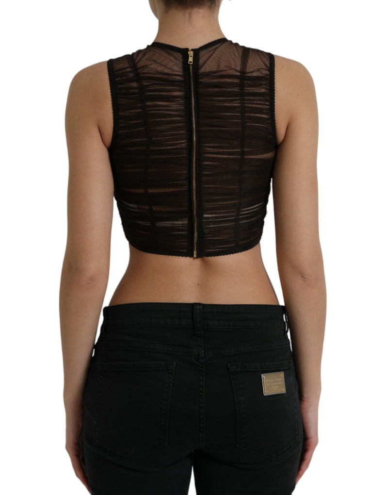 Embellished Cropped Sleeveless Top Dolce & Gabbana