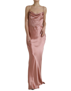 Elegant Long Silk Gown in Pink Dolce & Gabbana