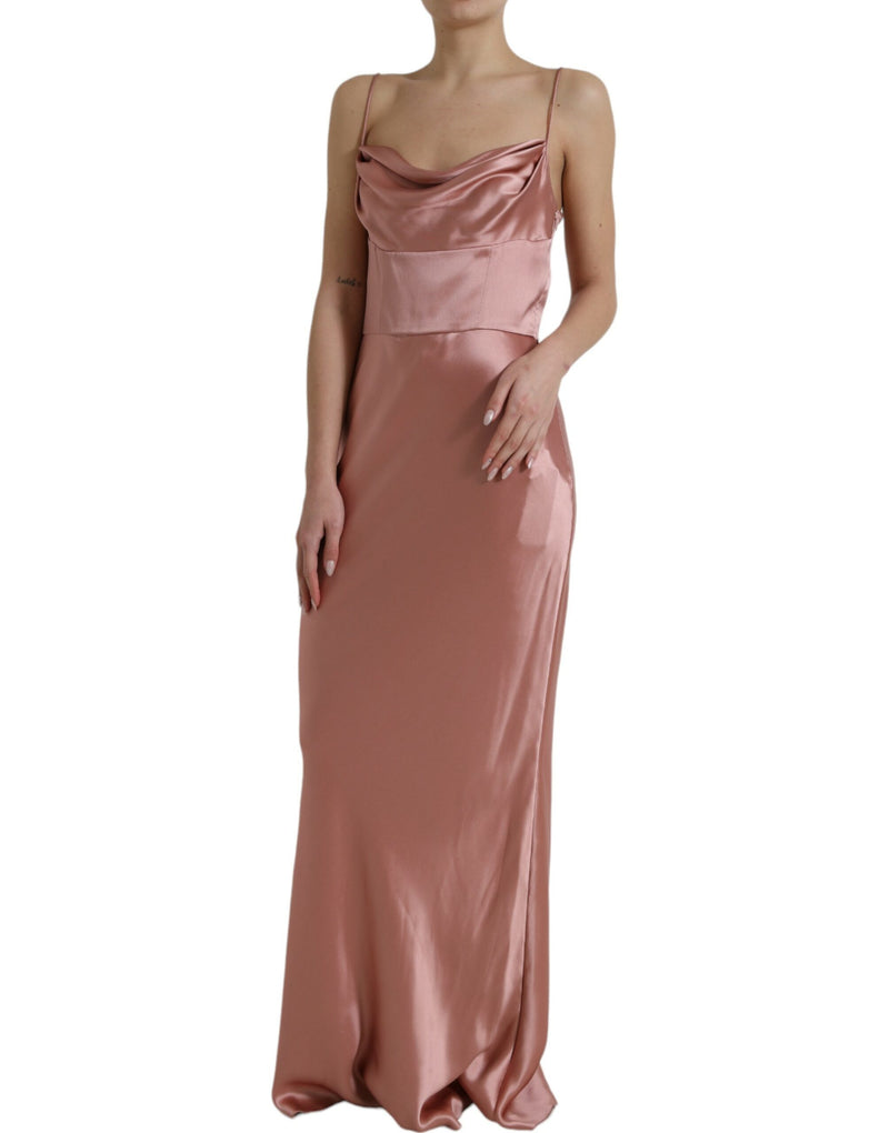 Elegant Long Silk Gown in Pink Dolce & Gabbana