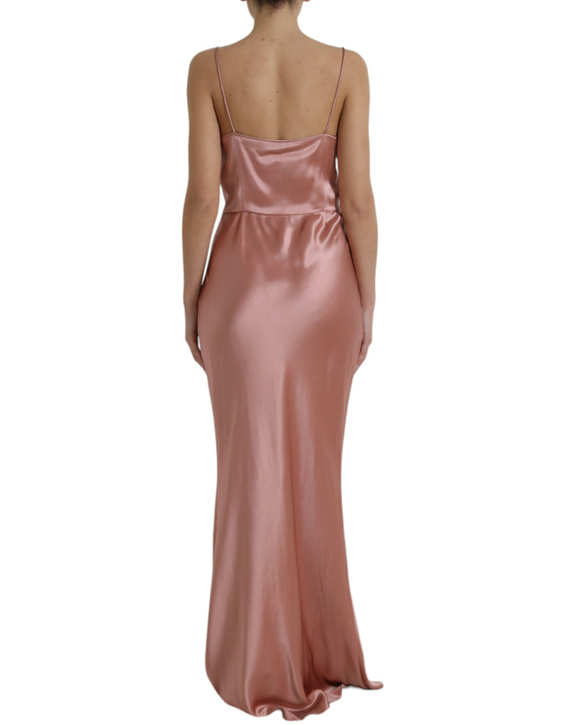 Elegant Long Silk Gown in Pink Dolce & Gabbana