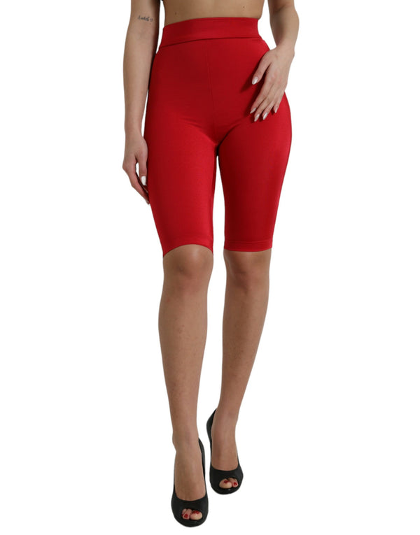 Chic Red High Waist Leggings Pants Dolce & Gabbana