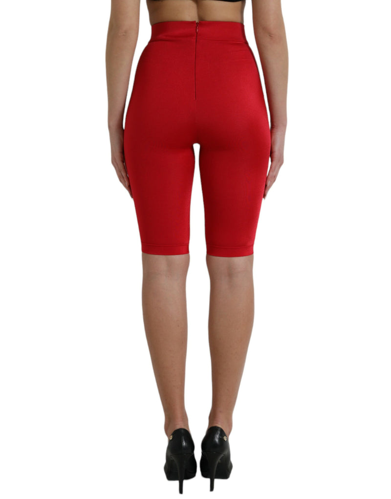 Chic Red High Waist Leggings Pants Dolce & Gabbana