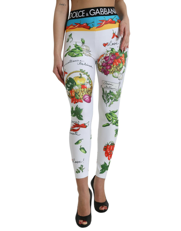 Elegant High Waist Printed Leggings Dolce & Gabbana