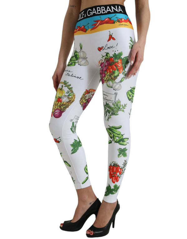 Elegant High Waist Printed Leggings Dolce & Gabbana