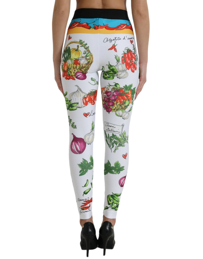 Elegant High Waist Printed Leggings Dolce & Gabbana