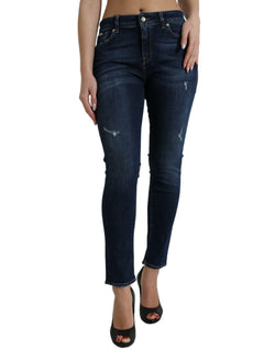 Elegant Dark Blue Mid Waist Stretch Jeans Dolce & Gabbana