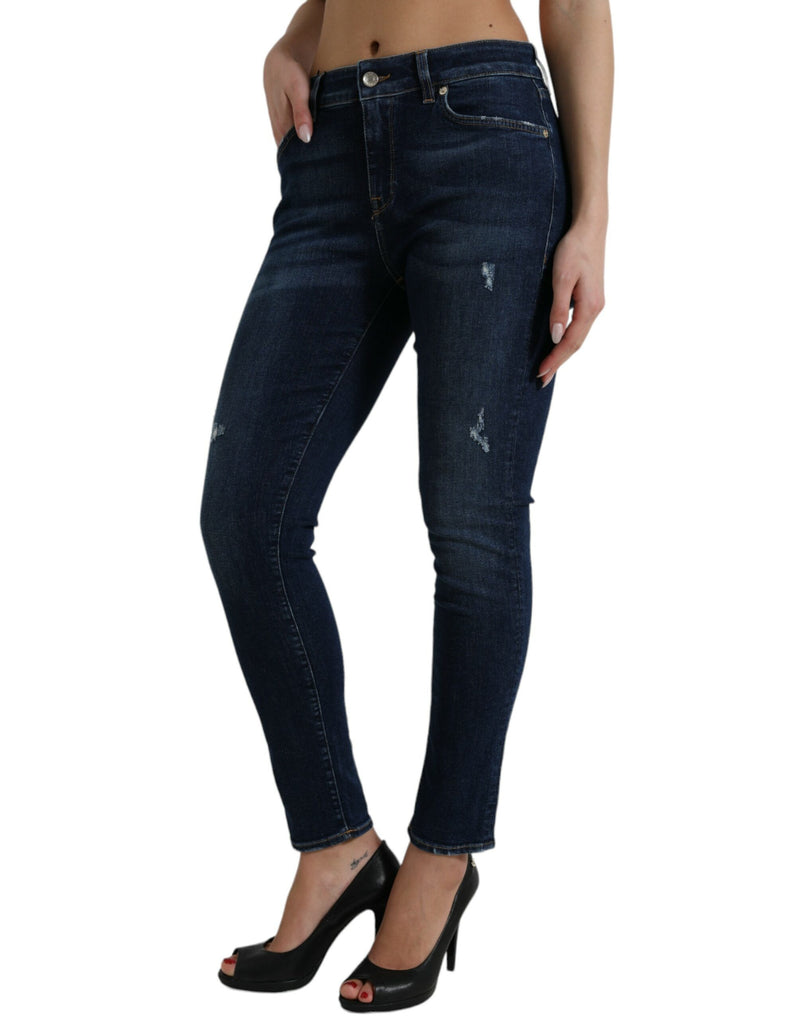 Elegant Dark Blue Mid Waist Stretch Jeans Dolce & Gabbana