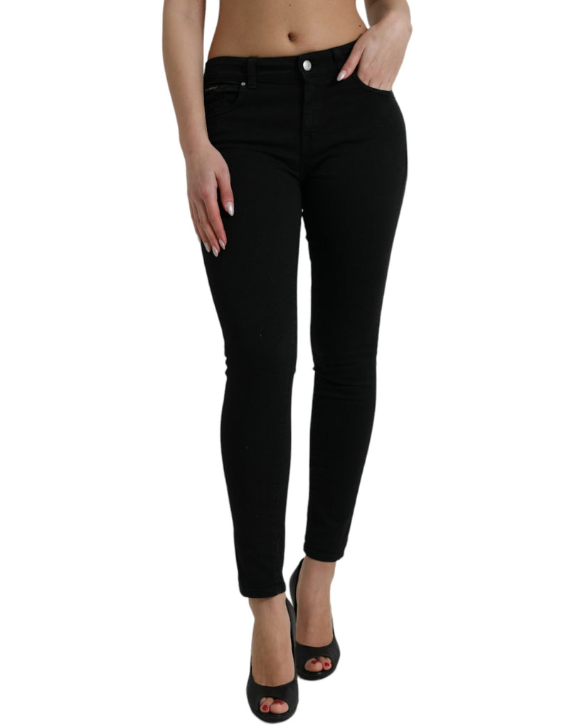 Chic Black Mid Waist Stretch Jeans Dolce & Gabbana