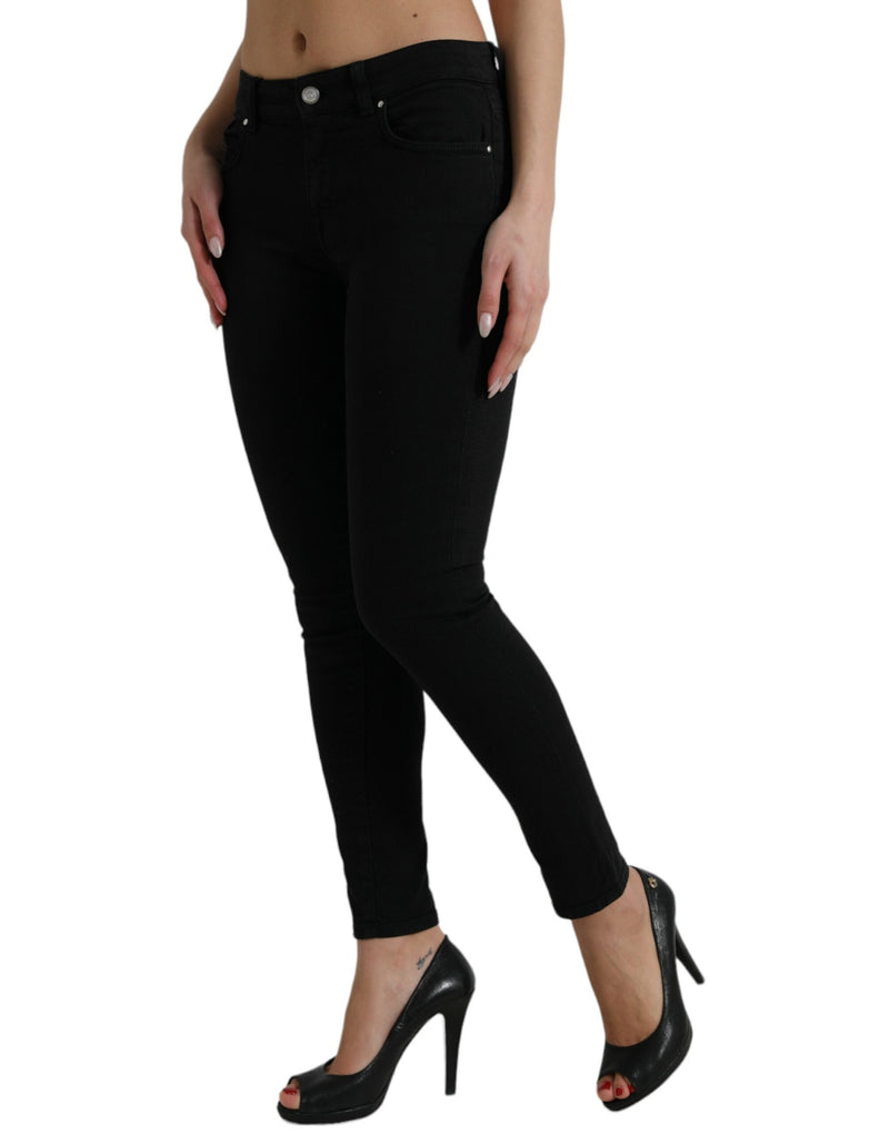 Chic Black Mid Waist Stretch Jeans Dolce & Gabbana