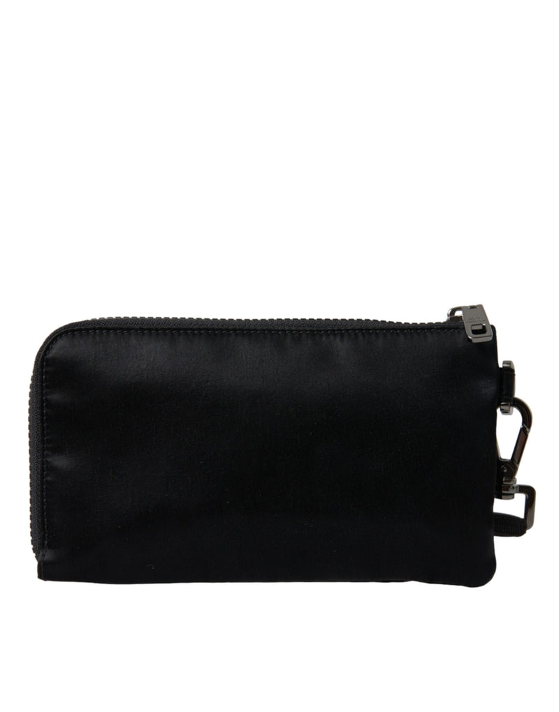 Elegant Black Nylon & Leather Pouch Dolce & Gabbana