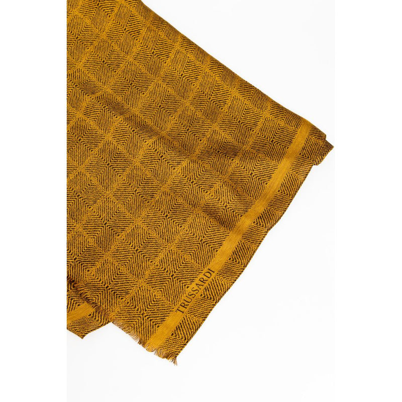 Yellow Viscose Men Scarf Trussardi