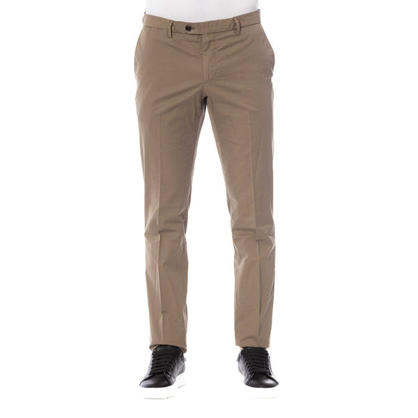 Brown Cotton Men Pant Trussardi