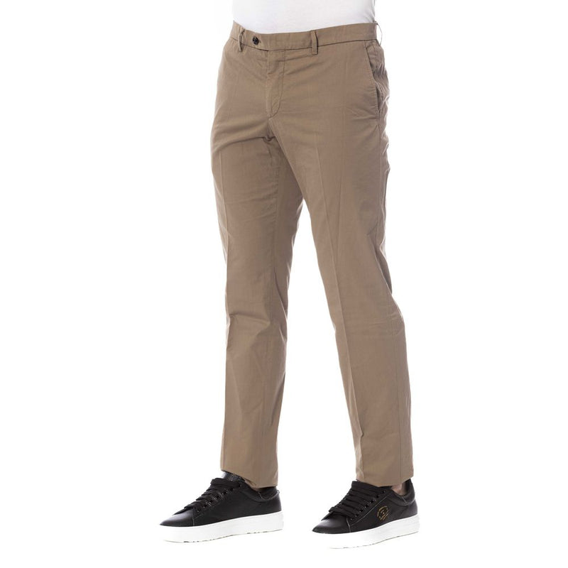 Brown Cotton Men Pant Trussardi