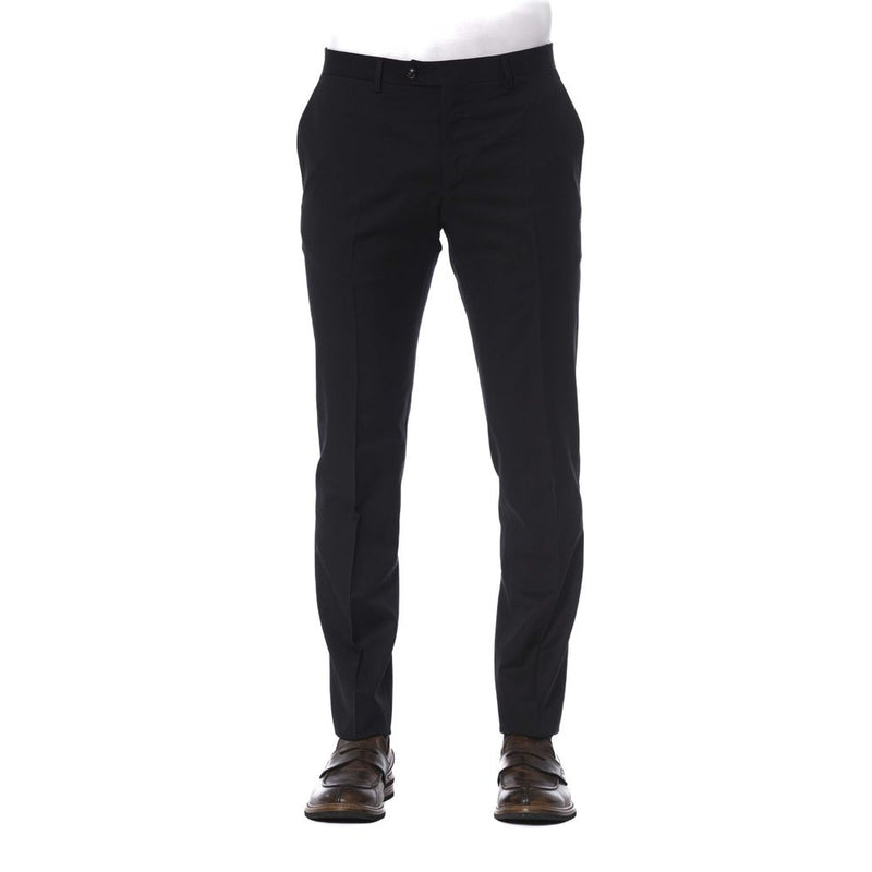 Black Virgin Wool Men Trouser Trussardi