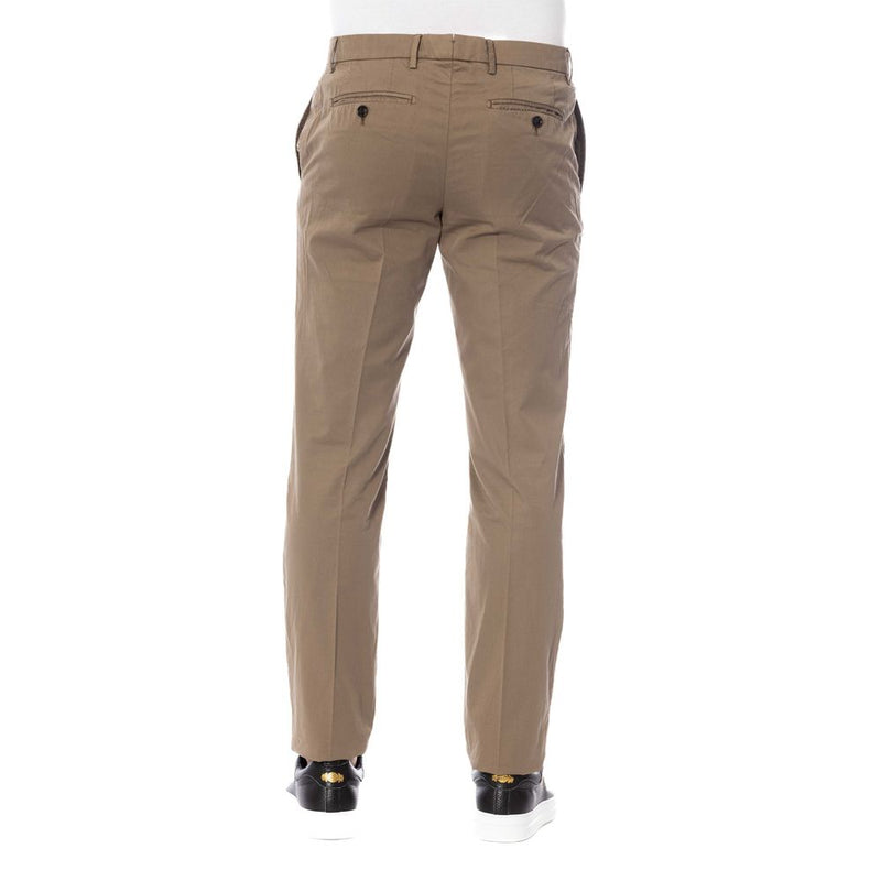 Brown Cotton Men Pant Trussardi