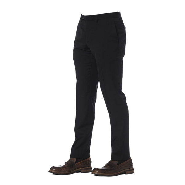 Black Virgin Wool Men Trouser Trussardi