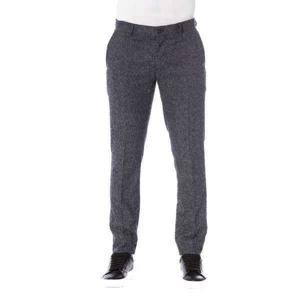 Black Cotton Men Trousers Trussardi