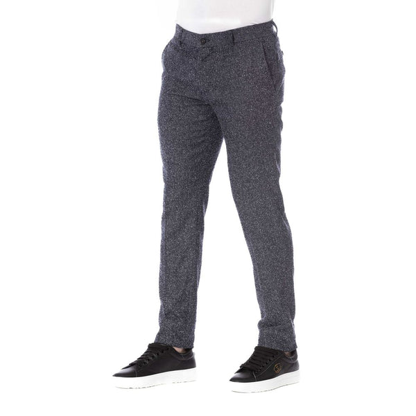 Black Cotton Men Trousers Trussardi