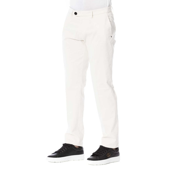 White Cotton Men Trouser Trussardi