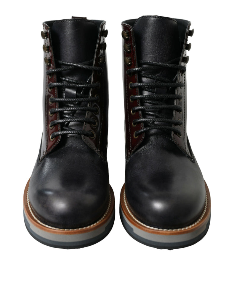 Elegant Bi-Color Leather Boots Dolce & Gabbana