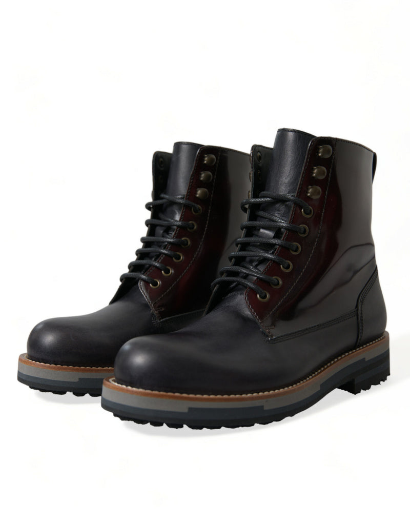 Elegant Bi-Color Leather Boots Dolce & Gabbana