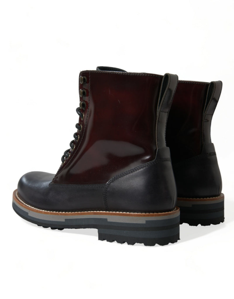 Elegant Bi-Color Leather Boots Dolce & Gabbana