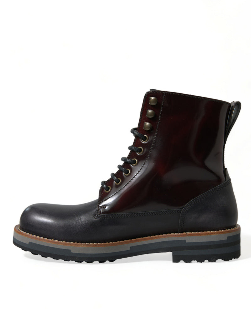 Elegant Bi-Color Leather Boots Dolce & Gabbana