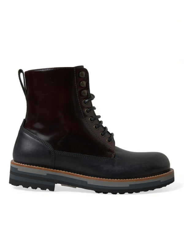 Elegant Bi-Color Leather Boots Dolce & Gabbana