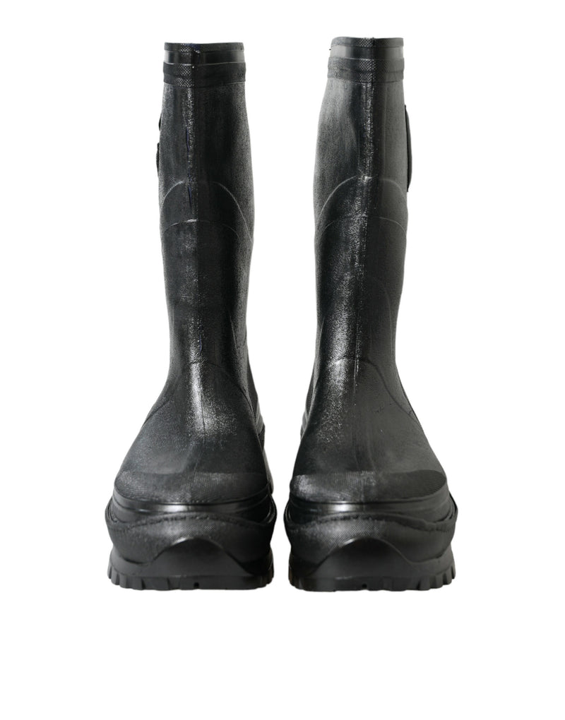 Sleek Metallic Rubber Rain Boots with DG Logo Dolce & Gabbana