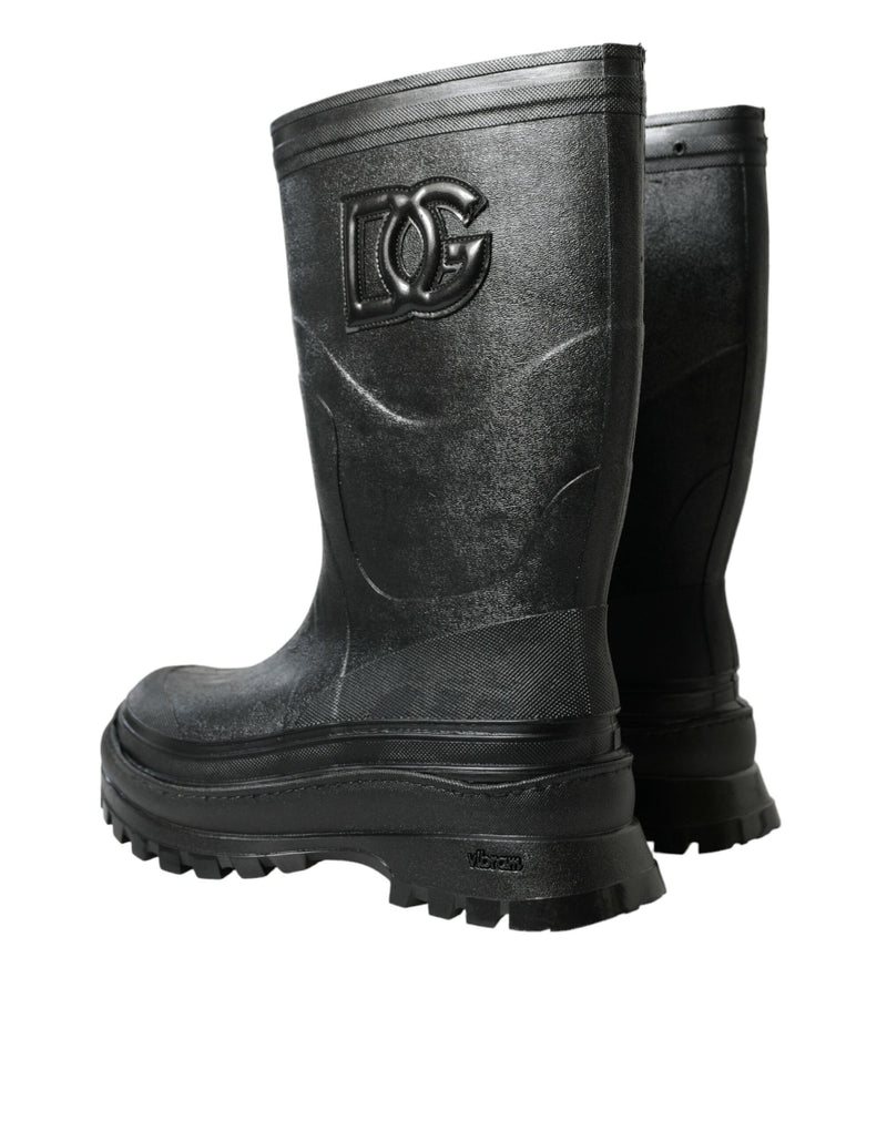 Sleek Metallic Rubber Rain Boots with DG Logo Dolce & Gabbana