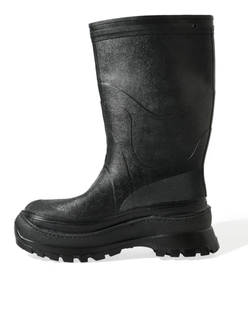 Sleek Metallic Rubber Rain Boots with DG Logo Dolce & Gabbana