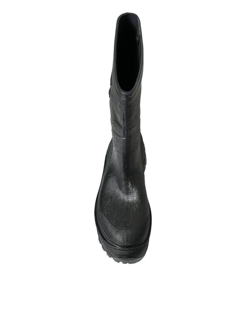 Sleek Metallic Rubber Rain Boots with DG Logo Dolce & Gabbana