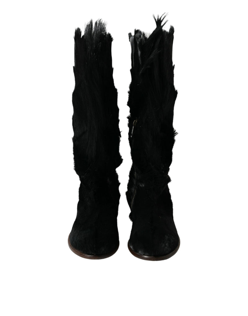 Opulent Gazelle Fur Mid Calf Boots Dolce & Gabbana