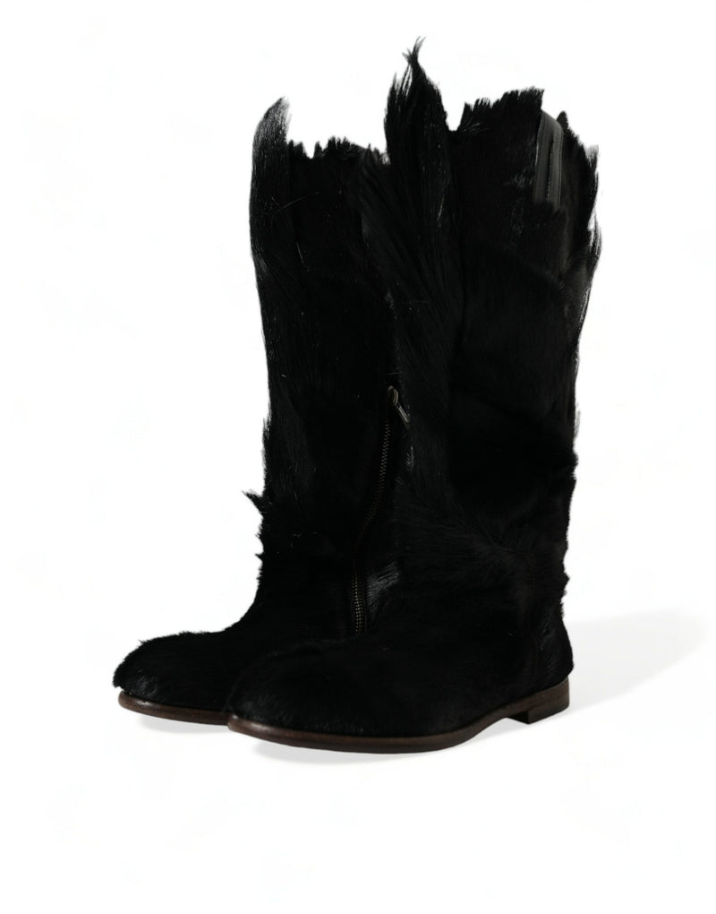 Opulent Gazelle Fur Mid Calf Boots Dolce & Gabbana