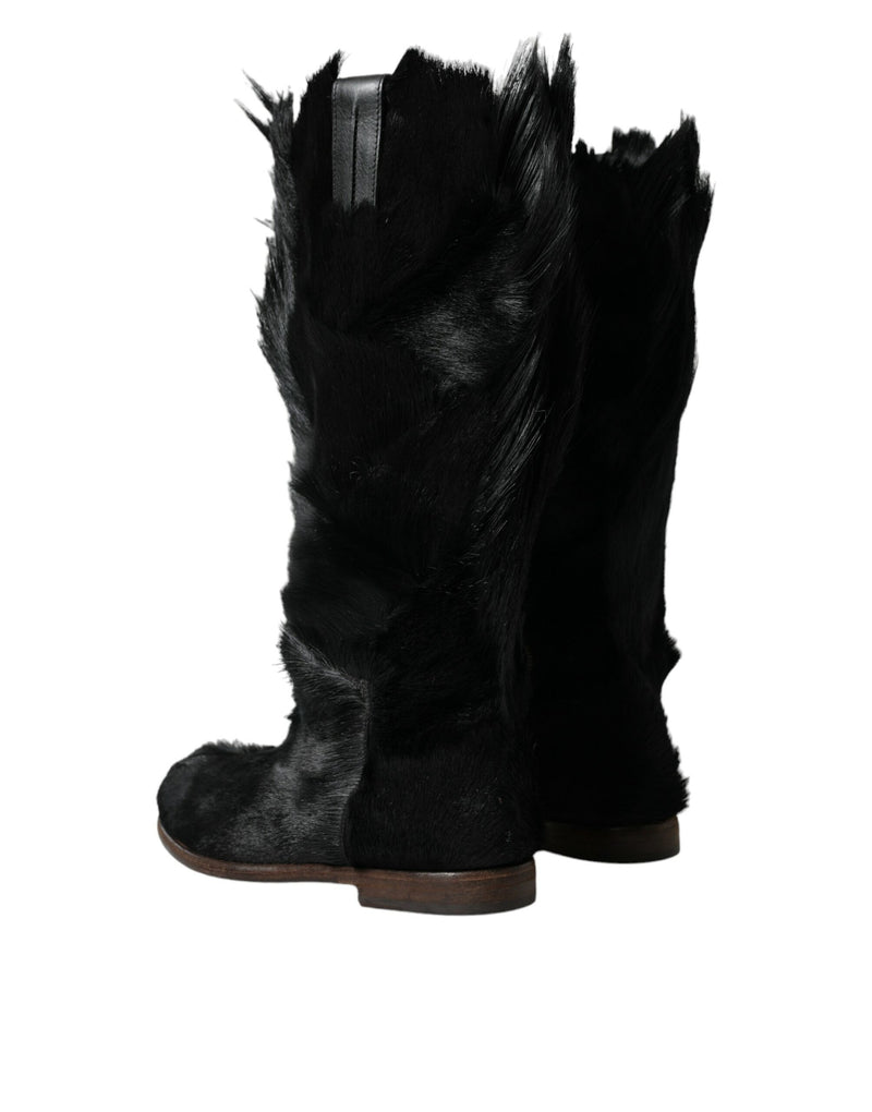 Opulent Gazelle Fur Mid Calf Boots Dolce & Gabbana