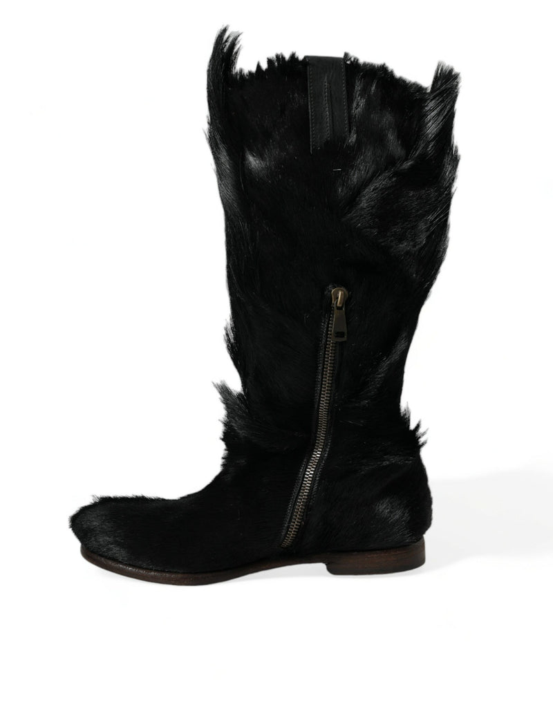 Opulent Gazelle Fur Mid Calf Boots Dolce & Gabbana