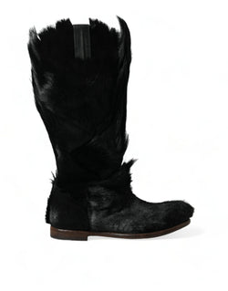 Opulent Gazelle Fur Mid Calf Boots Dolce & Gabbana