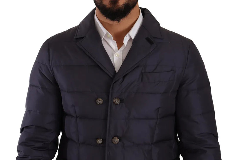 Elegant Dark Blue Silk Blend Jacket Dolce & Gabbana