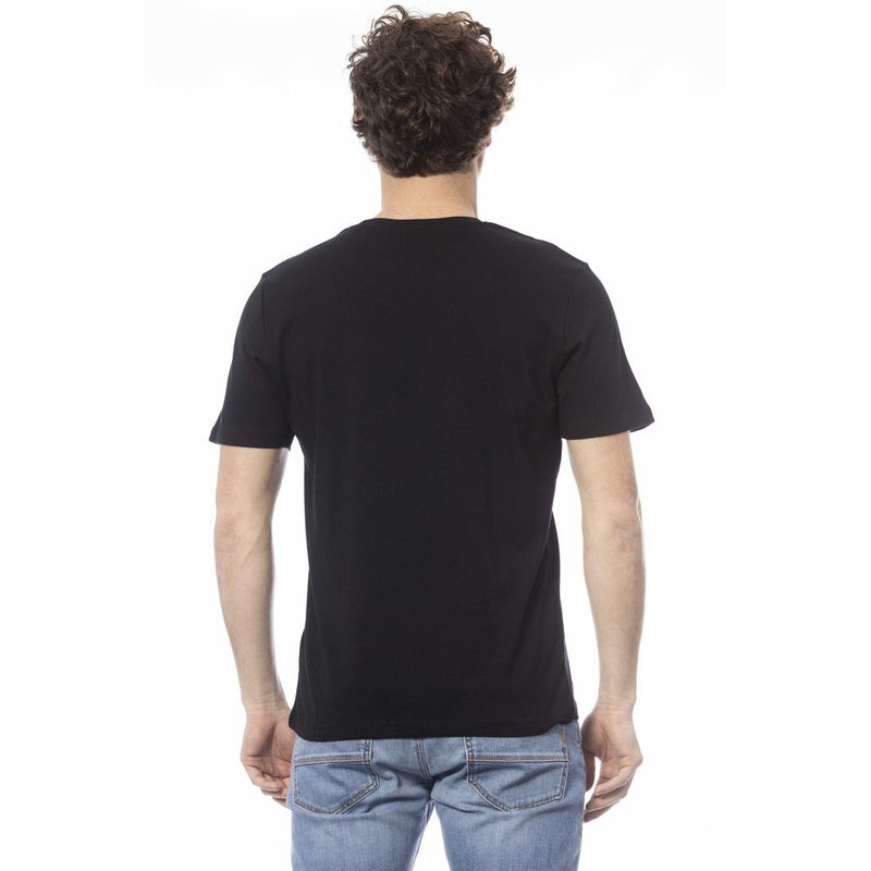Black Cotton Men T-Shirt Ungaro Sport