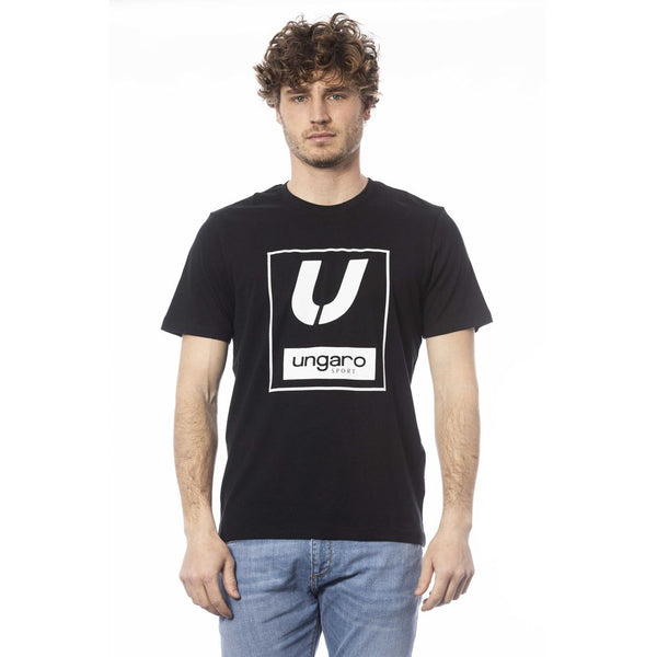 Black Cotton Men T-Shirt Ungaro Sport