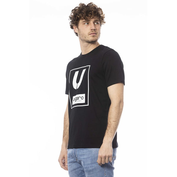 Black Cotton Men T-Shirt Ungaro Sport