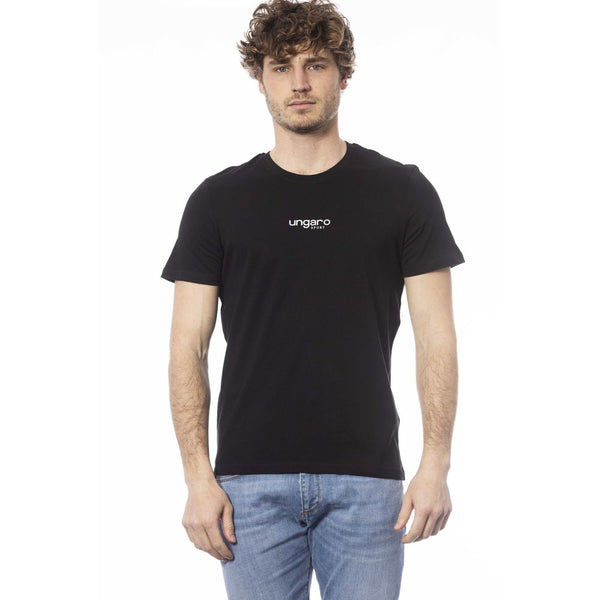 Black Cotton Men T-Shirt Ungaro Sport