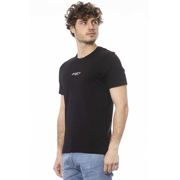 Black Cotton Men T-Shirt Ungaro Sport