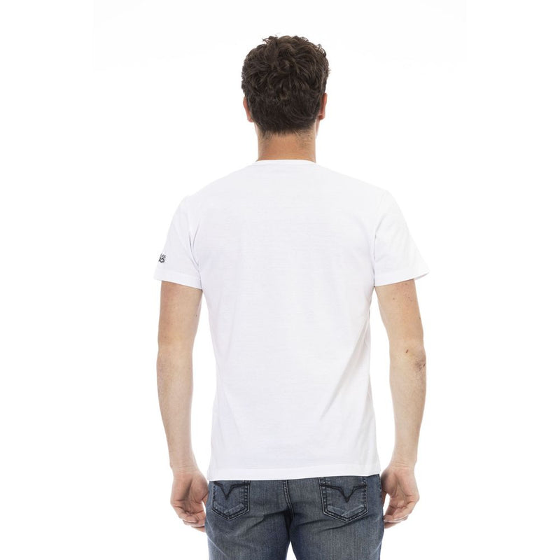 White Cotton Men T-Shirt Trussardi Action