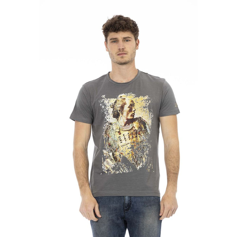 Gray Cotton Men T-Shirt Trussardi Action