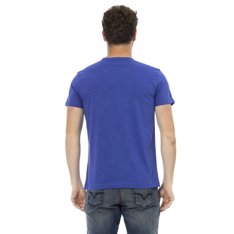 Blue Cotton Men T-Shirt Trussardi Action