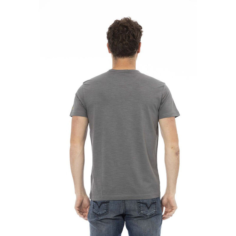 Gray Cotton Men T-Shirt Trussardi Action